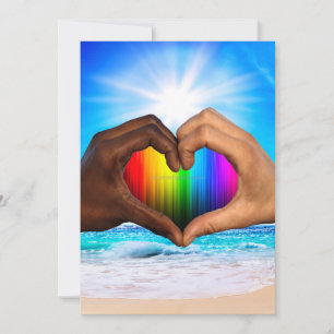 Cartes Pour Fêtes Annuelles SlipperyJoe dégradé de cœur arc-en-ciel vibrant in