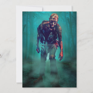 Cartes Pour Fêtes Annuelles SlipperyJoe terrifiante figure de zombie isolé omi