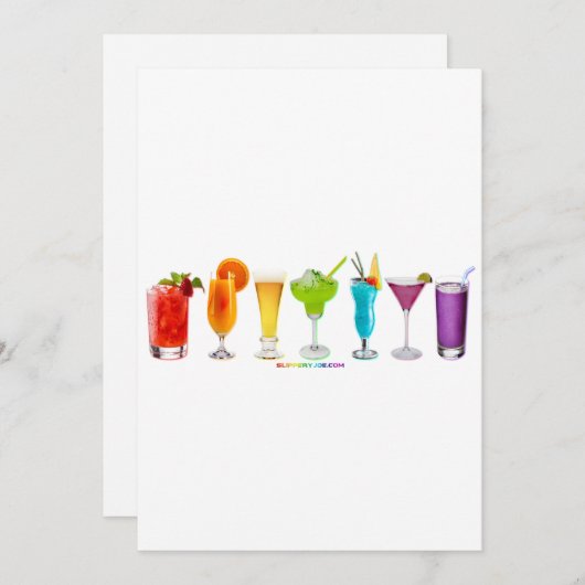 Cartes Pour Fêtes Annuelles SlipperyJoe's cheers alcools cocktails LGBTQIA gay (Devant / Derrière)