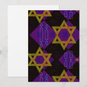 Cartes Pour Fêtes Annuelles SlipperyJoe's Happy Hanoukka Star de David menorah (Devant / Derrière)