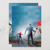 Cartes Pour Fêtes Annuelles SlipperyJoe's heureux Halloween yeux brillants zom (Devant / Derrière)