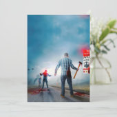 Cartes Pour Fêtes Annuelles SlipperyJoe's heureux Halloween yeux brillants zom (Debout devant)