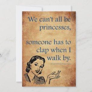 Cartes Pour Fêtes Annuelles SlipperyJoe's Princess clap marchant drôle les ann