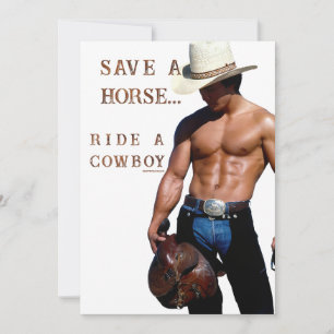 Cartes Pour Fêtes Annuelles SlipperyJoe's save horse ride paille cowboy casque