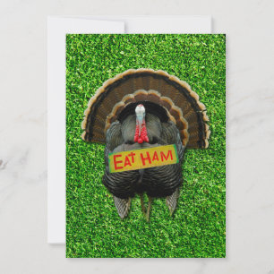 Cartes Pour Fêtes Annuelles SlipperyJoe's Thanksgiving turkey grass manger du 