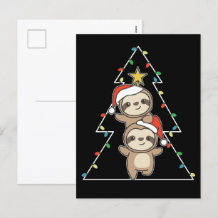 Cartes Pour Fêtes Annuelles Sloth Christmas Tree Animaux de Noël Sloths Hol