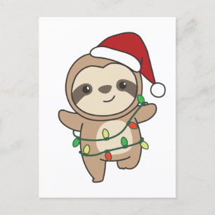 Cartes Pour Fêtes Annuelles Sloth Christmas Winter Animaux Slots