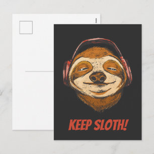 Cartes Pour Fêtes Annuelles Sloth Keep Calm in chillin vintage