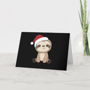 Cartes Pour Fêtes Annuelles Sloth Noël Neige Hiver Animaux Sloths