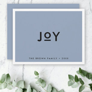 Cartes Pour Fêtes Annuelles Smoke Blue Joy   Noël moderne minimaliste