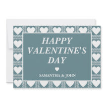 Smoky Teal Geometric Hearts Valentine’s Gift