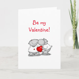Cartes Pour Fêtes Annuelles Smooch - Hippo Kiss Valentin