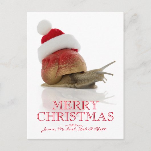 Cartes Pour Fêtes Annuelles Snail de Noël (Devant)