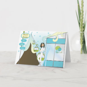 Cartes Pour Fêtes Annuelles Snazzy Ski Lodge