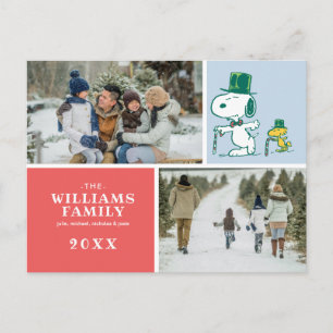 Cartes Pour Fêtes Annuelles Snoopy Top Chapeau Pepperment Candy