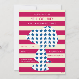 Cartes Pour Fêtes Annuelles Snoopy Vintage Stars & Stripes