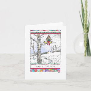 Cartes Pour Fêtes Annuelles "Snow Birds" Custom Christmas Card