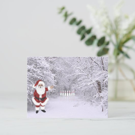 Cartes Pour Fêtes Annuelles Snow bowling (Debout devant)