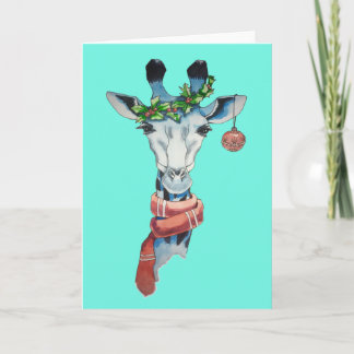 Cartes Pour Fêtes Annuelles Snow giraffe