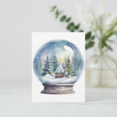 Cartes Pour Fêtes Annuelles Snow Globe (Debout devant)