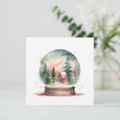 Cartes Pour Fêtes Annuelles Snow Globe (Debout devant)
