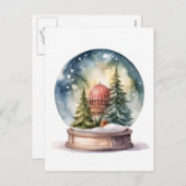 Cartes Pour Fêtes Annuelles Snow Globe (Devant / Derrière)