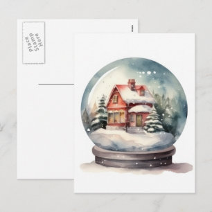 Cartes Pour Fêtes Annuelles Snow Globe