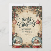 Cartes Pour Fêtes Annuelles Snow Globe Wonderland Noël (Devant)