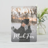 Cartes Pour Fêtes Annuelles Snow Much Fun Winter Holiday Family Photo (Debout devant)