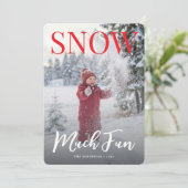 Cartes Pour Fêtes Annuelles snow much fun winter snowflake photo snow (Debout devant)