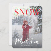 Cartes Pour Fêtes Annuelles snow much fun winter snowflake photo snow (Devant)