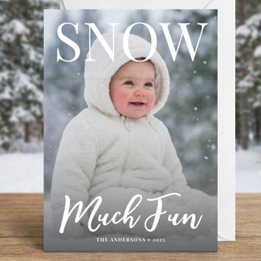 Cartes Pour Fêtes Annuelles snow much fun winter snowflake photo snow