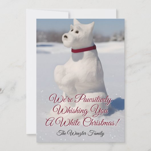Cartes Pour Fêtes Annuelles Snow Snowdog Design (Devant)