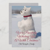 Cartes Pour Fêtes Annuelles Snow Snowdog Design (Devant / Derrière)