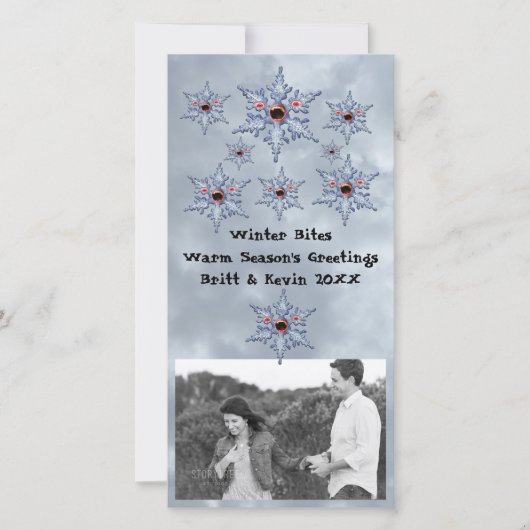 Cartes Pour Fêtes Annuelles Snow Zombie piqûres et ajouter photo (Devant)