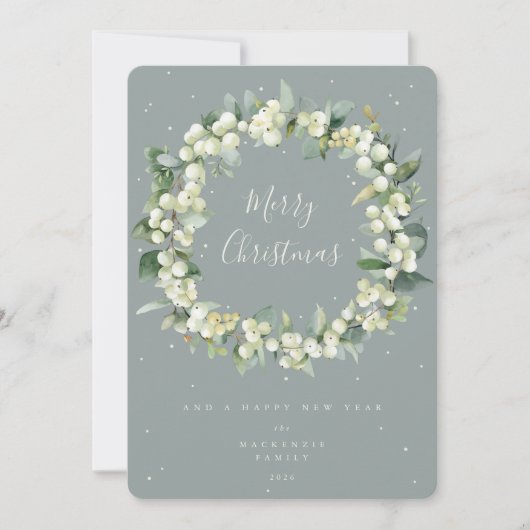 Cartes Pour Fêtes Annuelles Snowberry + Eucalyptus Serre de Noël non photo (Devant)