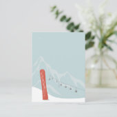 Cartes Pour Fêtes Annuelles Snowboard et remontée mécanique en hiver Wonderlan (Debout devant)