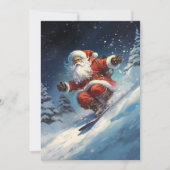 Cartes Pour Fêtes Annuelles Snowboard Père Noël (Devant)