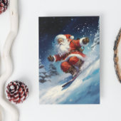 Cartes Pour Fêtes Annuelles Snowboard Père Noël