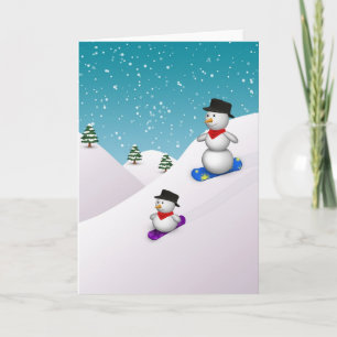 Cartes Pour Fêtes Annuelles Snowboarding