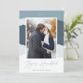 Cartes Pour Fêtes Annuelles Snowdrift | Colorblock Photo verticale Hanoukka (Debout devant)