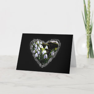 Cartes Pour Fêtes Annuelles Snowdrop Heart Valentine Love Romance Card