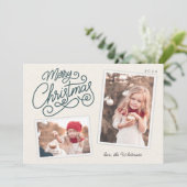 Cartes Pour Fêtes Annuelles Snowfall Script 2 Photo Snshot (Debout devant)