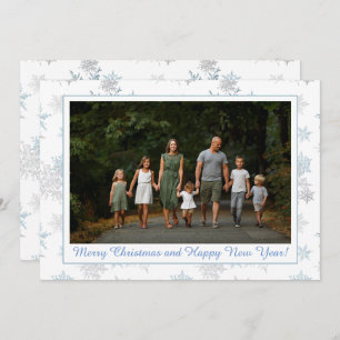 Cartes Pour Fêtes Annuelles Snowflake Blue Silver Grey Winter Wonderland Photo