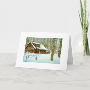 Cartes Pour Fêtes Annuelles Snowflake Cabin Card