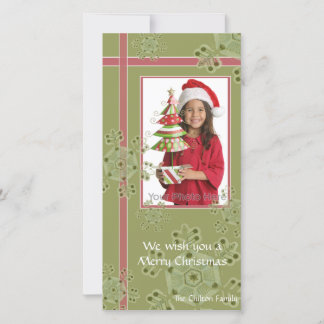 Cartes Pour Fêtes Annuelles Snowflake cadeau Noël photo de vacances