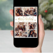 Cartes Pour Fêtes Annuelles Snowflake Gold White 5 Photo Collage Noël