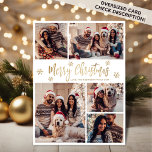 Cartes Pour Fêtes Annuelles Snowflake Gold White 5 Photo Collage Noël<br><div class="desc">Calligraphie moderne simple élégante Or et blanc Flocon de neige 5 Photo Collage Joyeux Noël Script Carte de vacances. VEUILLEZ NOTER QUE CES CARTES DE TAILLE 6, 5" X 8, 75" SONT PLUS GRANDES QUE LA MOYENNE, EN RAISON DE LA TAILLE PLUS GRANDE DE LA CARTE, IL EST PRESQUE CERTAIN...</div>