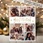 Cartes Pour Fêtes Annuelles Snowflake Gold White 5 Photo Collage Noël<br><div class="desc">Calligraphie moderne simple élégante Or et blanc Flocon de neige 5 Photo Collage Joyeux Noël Script Carte de vacances. VEUILLEZ NOTER QUE CES CARTES DE TAILLE 6, 5" X 8, 75" SONT PLUS GRANDES QUE LA MOYENNE, EN RAISON DE LA TAILLE PLUS GRANDE DE LA CARTE, IL EST PRESQUE CERTAIN...</div>