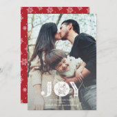 Cartes Pour Fêtes Annuelles Snowflake Joy Full Bleed Christmas Photo (Devant / Derrière)